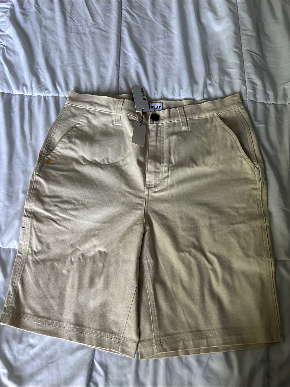 Caterpillar Men's Khaki Flat Front Work Shorts